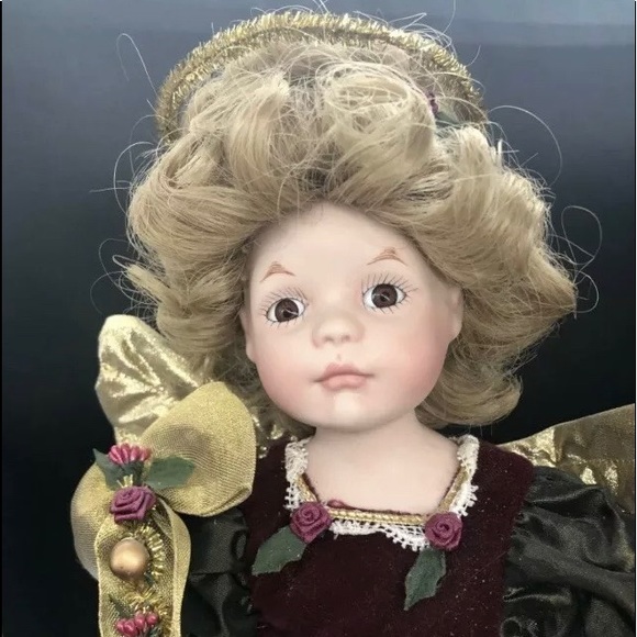 Angelica Christmas Angel Vintage Franklin Mint Heirloom Doll 15” - Picture 2 of 6